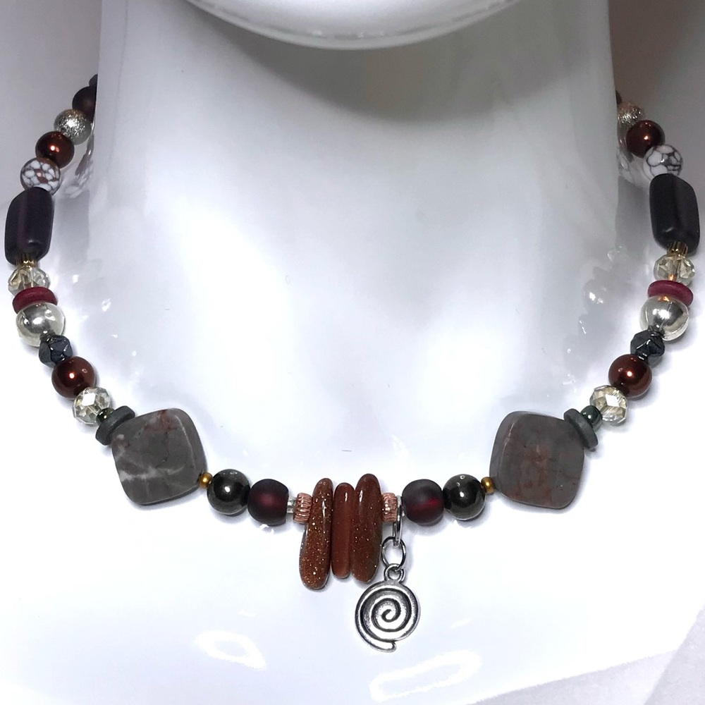 Handmade Necklace with Vintage and Modern Elements (N09-2H) New Without Tags